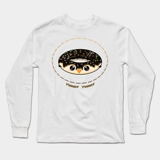 kawaii chocolate doughnut | yummy Long Sleeve T-Shirt